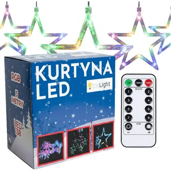 Vánoce LED Závěs Hvězdy Multicolor s Dálkovým Ovládáním CD002-138