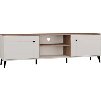 Televizní stolek TV skříňka POINT 2D Kašmír Béžový Dub Castello Skříňka Pod TV 2 Dveře