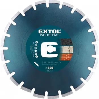 Řezný kotouč EXTOL INDUSTRIAL Kotouč diamantový řezný segmentový na ASFALT, 350x25,4mm