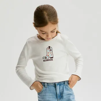 Reserved - Tričko s ozdobnou výšivkou - krémová - 513EG-01X - 513EG-01X-152