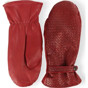 Rukavice BOHEMIA GLOVES Dámské palčáky se vzorem a králičí podšívkou Barva: Červená, Velikost: 7