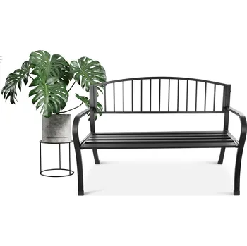 Zahradní nábytek Zahradní lavička s opěradlem parková na terasu balkon kovová konstrukce