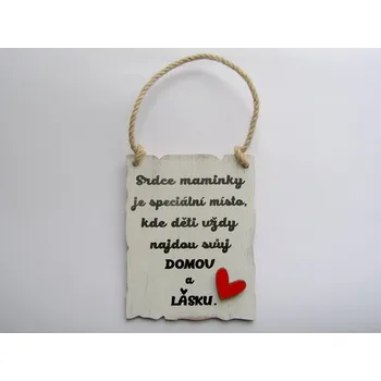 Cedulka - 14 x 11 cm - Srdce maminky