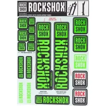 Komponent pro jízdní kolo Rock Shox Decal Kit Neon Green pro Pike/Lyrik/Yari/Domain/Revelation (2018+)