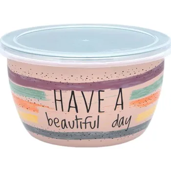 Metalac BETTY, Kónická miska s plastovým víčkem 14 cm, 1,1 l,