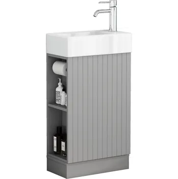 Koupelnový nábytek Volně stojící skříňka s umyvadlem Houseland Ruvin 46 cm šedá