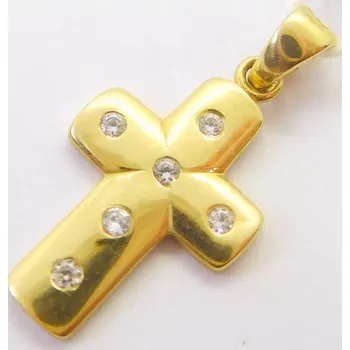 Přívěsek Klenoty Budín Dámský zlatý přívěsek se zirkony křížek 585/1,08gr HK3259 (Klenoty Budín Dámský zlatý přívěsek se zirkony křížek 585/1,08gr HK3259)