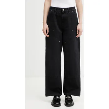 Dámské džíny Džíny Carhartt WIP W Brandon Double Knee Pant dámské, high waist, I036352.89B7, S, černá, 99X