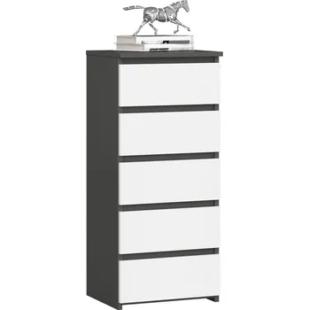 Komoda KOMODA CL5 PK GRAFIT ŠEDÁ / BÍLÁ