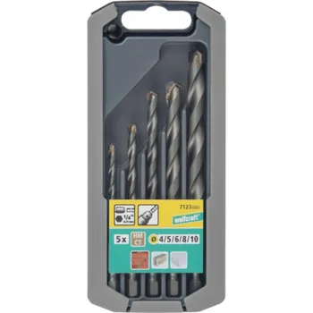 Příslušenství k vrtačce Sada vrtáků do kamene se 6hrannou stopkou, pr. 4,5,6,8,10 mm 7123000