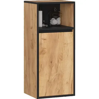 Koupelnový nábytek ZÁVĚSNÁ KOUPELNOVÁ SKŘÍŇKA VAMI W35 1D 1W DUB CRAFT / ČERNÁ