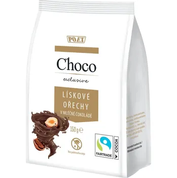 POEX Choco Exclusive Lískové ořechy v mléčné čokoládě 150 g