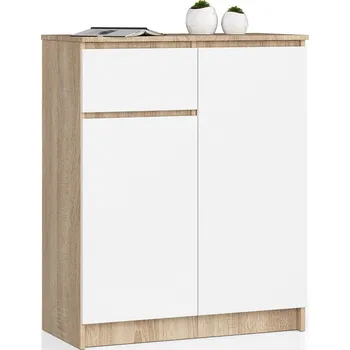 Komoda KOMODA K80 2D 1SZ CLP PK DUB SONOMA / BÍLÁ