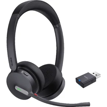 Sluchátka Yealink WH64 Hybrid Dual Teams Headset, dual, DECT/Bluetooth, dosah 150m, výdrž 32h, Acoustic Shield 2.0, UC kompatibilní, černý 10001954