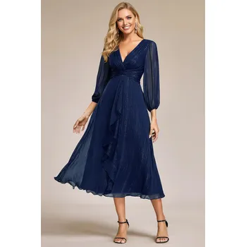 Dámské šaty EVER PRETTY Společenské šaty na svatbu tmavě modré Barva: Tmavě modrá, Velikost: 52