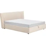 Kave Home Béžová dvoulůžková postel Arvian 180 x 200 cm s úložným prostorem