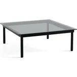 Hay, Konferenční stolek Kofi, 100 x 100 cm, deska z hladkého tónovaného skla, nohy z černého dubu - Formadore