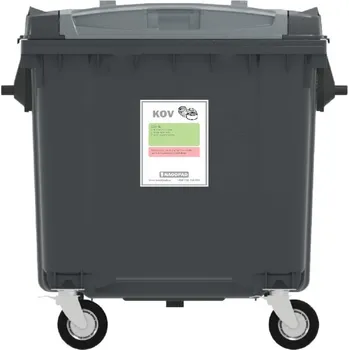 Popelnice Plastový kontejner 1 100 l plochý na sběr kovů "DOOR TO DOOR'' - KOVY