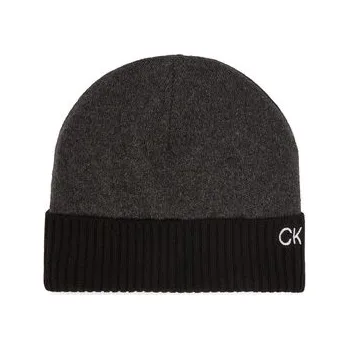 Čepice Calvin Klein Sada čepice a šál Gs Ck Monogram Beanie + Scarf K50K512390 Černá OS