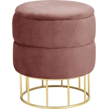 Taburet PUF ELZA PUDROVÁ RŮŽOVÁ