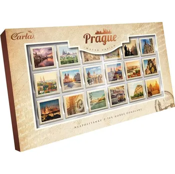 Bonboniéra Carla Prague Neapolitánky ze 70% hořké čokolády bonboniéra 9 (Kartonové balení : 10 ks)