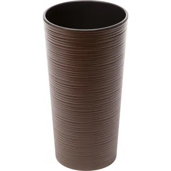 Zahrada Květináč LAMELA Květináč LILIA DLUTO - vroubek, průměr 19cm, výška 36,4cm, moka