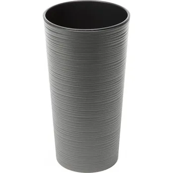 Zahrada Květináč LAMELA Květináč LILIA DLUTO - vroubek, průměr 19cm, výška 36,4cm, grafitový