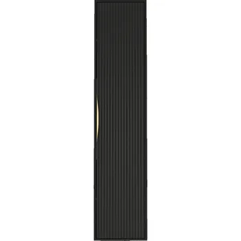 Koupelnový nábytek Koupelnová skříňka sloupek Avila, rýhovaná, zlatá úchytka, černá