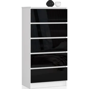 Komoda KOMODA K60 5SZ CLP PK ČERNÝ LESK
