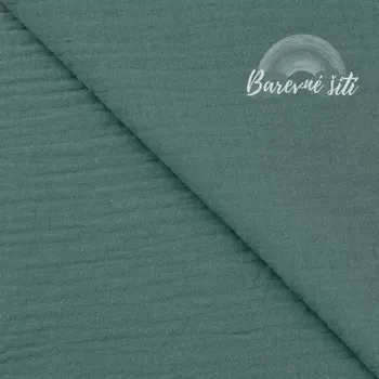 Mušelín Eukalyptus (E) (Kvalitní vzorovaný mušelín)