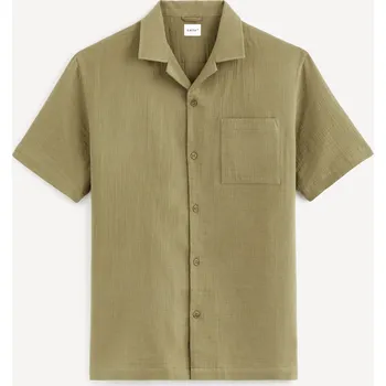 Celio Košile Vagaufre regular s rozhalenkou 1099831 Khaki S