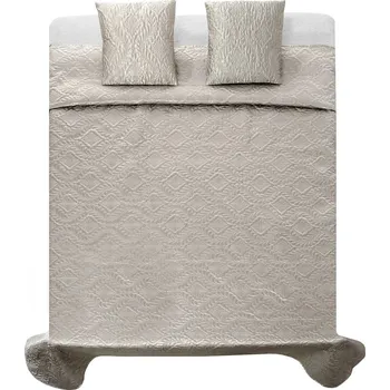 Přehoz na lůžko Saténový přehoz Verona + povlaky na polštáře - stříbrnošedý 220x 240 cm