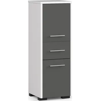 Koupelnový nábytek KOUPELNA SKŘÍŇKA FIN SLOUPEK 30 2D 1SZ 85cm PK BÍLÁ / ŠEDÁ