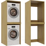 Koupelnová skříňka na pračku a sušičku POLA TWIN Regál Sloupek DUB ARTISAN