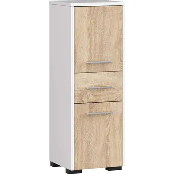 Koupelnový nábytek KOUPELNA SKŘÍŇKA FIN SLOUPEK 30 2D 1SZ 85cm PK BÍLÁ / SONOMA