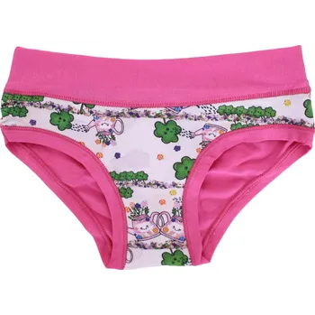 Dívčí spodní prádlo Dívčí bavlněné kalhotky s potiskem konviček Emy B2956 rosa fluo velikost 8