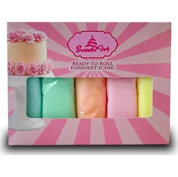 Přisada na vaření a pečení 4-Mix Maďarsko SweetArt potahovací a modelovací hmoty vanilkové Pastel mix (5x100 g) ▹