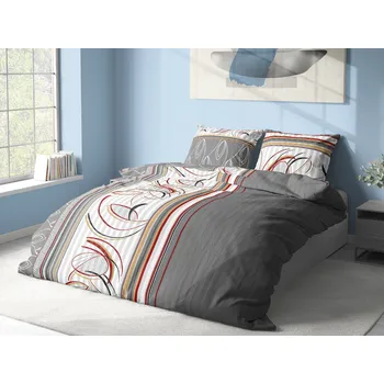 Povlečení Aaryans krepové povlečení Floretta šedé 140x200/70x90cm