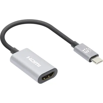 Redukce Manhattan USB adaptér HDMI 2.0 Zásuvka HDMI-A, USB-C ® zástrčka 0.11 m vesmírná šedá 153973