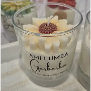 Svíčka AMI LUMEA Sójová svíčka AMI LUMEA, Gerberka světlá