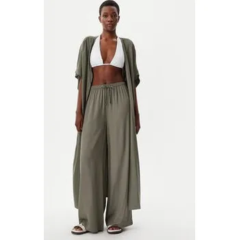 Dámské kalhoty Calvin Klein Swimwear Kalhoty z materiálu KW0KW02823 Zelená Relaxed Fit S