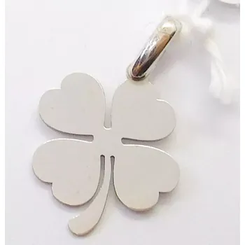 Přívěsek Klenoty Budín Dámský zlatý přívěsek z bílého zlata srdíčkový čtyřlístek pro štěstí 585/0,60gr HK3267 (Klenoty Budín Dámský zlatý přívěsek z bílého zlata srdíčkový čtyřlístek pro štěstí 585/0,60gr HK3267)