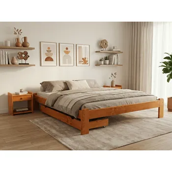 Postel ADA 140 x 200 cm, olše Rošt: S lamelovým roštem, Matrace: Matrace Deluxe 10 cm