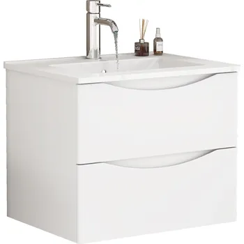 Policová skříň Závěsná skříňka pod umyvadlo Houseland Bravio 60 cm bílá