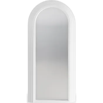 Zrcadlo Dekorativní závěsné zrcadlo Giovanni 170x80 cm, bílé, zaoblené