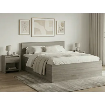 Postel SOFIA 140 x 200 cm, dub lanýž Rošt: S laťkovým roštem, Matrace: Matrace Deluxe 10 cm