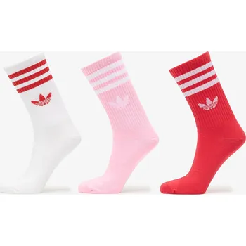 Pánské oblečení Ponožky adidas 3S Crew S 3P True Pink/ Active Pink/ White M