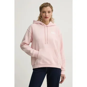 Dámská mikina Mikina Levi's dámská, růžová barva, s kapucí, s aplikací, A8801 03X, vel. XS