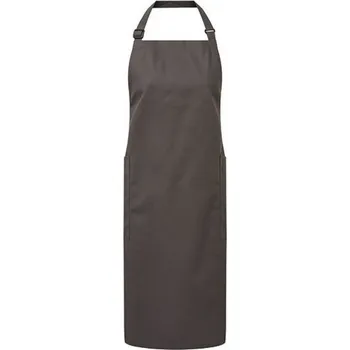 Kuchyňská zástěra Premier Workwear Vysokogramážová fairtrade zástěra z organické bavlny, 2 boční kapsy Barva: šedá tmavá (ca. Pantone 425C), Velikost: 86 x 72 cm PW120