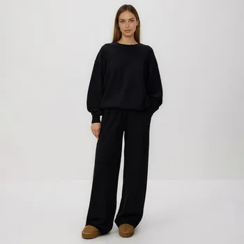 Dámské kalhoty Reserved - Tepláky s širokými nohavicemi - černý - 002HT-99X - 002HT-99X-M